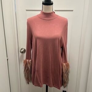 NWT Alfani Faux Fur Sleeve Sweater 🎿